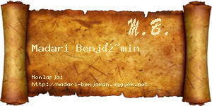 Madari Benjámin névjegykártya